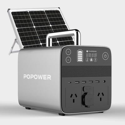 China Type C POPOWER 300W 500W 1000W 2000W Outdoor Charging Solar Energy Storage Portable Power Station For Emergency Camping Home for sale