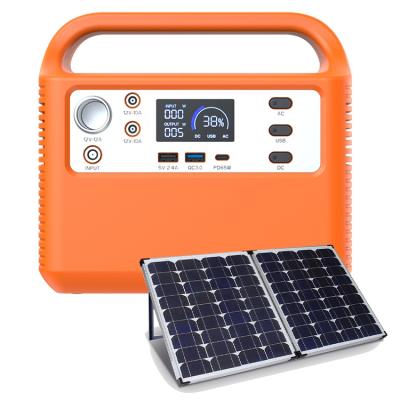 China Type C POPOWER Power Station 330w 500W 1000w Outdoor High Power Portable Backup Power Supply With 100W Portable Solar Panel for sale