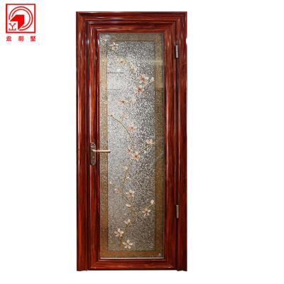 China Wood Grain Kitchen Soundproof Entry Swing Aluminum Frost Door For Sale for sale