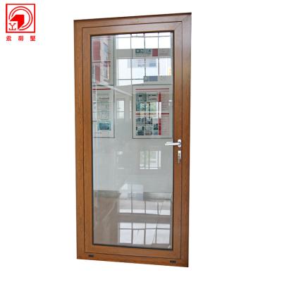 China Yonglijian Chinese Wood Grain Kitchen Exterior Frame Interior Glass French Aluminum Door for sale