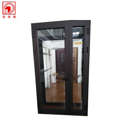 China Swing Room Soundproof French Aluminum Frame Glass Door for sale