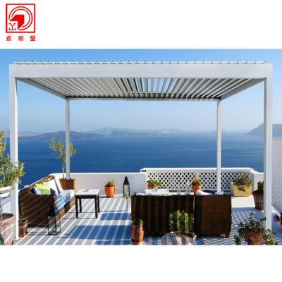 China Easily Assembled Sale Wood Grain Aluminum Garden Pergola for sale