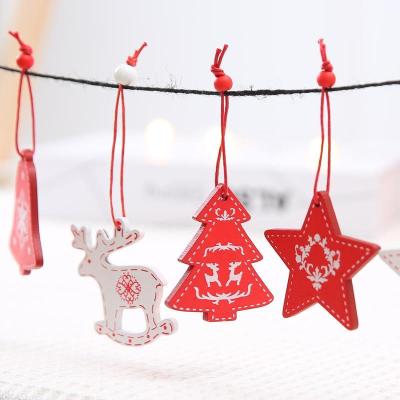 China Art Deco Popular Christmas Gift Box Christmas Tree Decoration Elk Snowflake Ornaments Hanging Accessories for sale