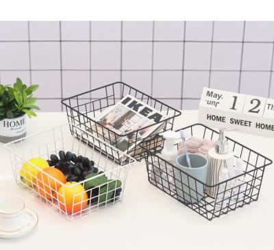 China Sustainable hot selling iron storage basket can be used for kitchen snack clothes set frame for sale