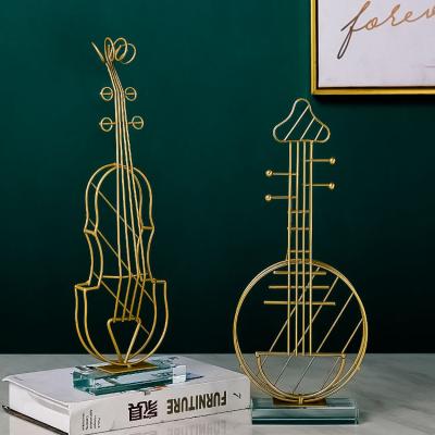 China China Decoration Musical Instrument Gold Decor Lute Violin Musical Instrument Fashionable Desktop Decoration for sale