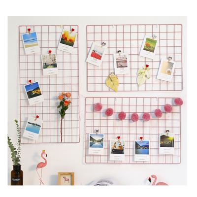 China China Art Photograph Picture Wall Hanging Hanger Grid Iron Mesh Frame Decorative Shelf Wall Display Board for sale