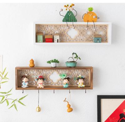 China Creative China New Design Chinese Style Wall Hanging Decoration Woodiness Storage Rack Key Hook For Living Room for sale