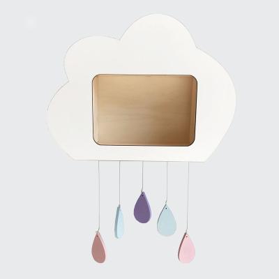 China Hot Sale China Manufacture Wooden Bedroom Storage Home Decor Nordic Modern Cloud Shape Wall Mount Floating Shelves for sale