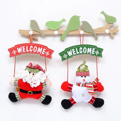 China Wood / 2022 Fabric Personalized Fabric Christmas Tree Decoration Custom Wood Ornaments for sale