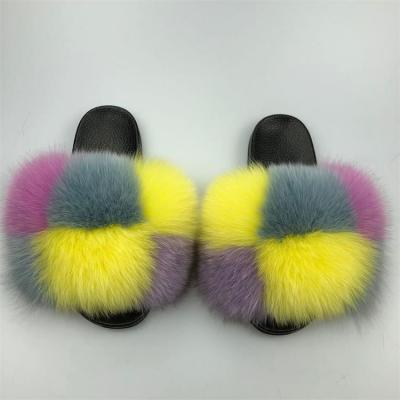 China Fashion Trend Fur Slips Fox Fur Slippers Fox Fur Slippers for sale