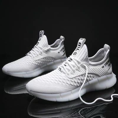 China 2021 Autumn New Fashion Woven Anti-slippery Mesh Breathable Mesh Shoes Men's Casual Sneakers for sale