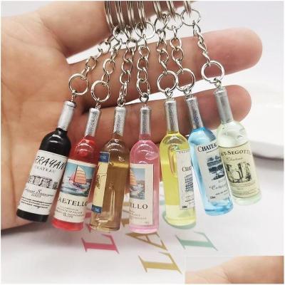 China Fashionable Bag Novelty Men Pendant China Putian Shoes Beer Keychain For Memberships Car Resin Assorted Bottle Key Chain Women Color Cute Wine for sale