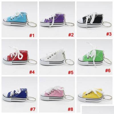 China Classic Shoe Chain Shoes Lock Ring Creative Keyring Keychain Simulation Canvas China Putian Shoes Funny Sport Mini Sneaker Tennis for sale