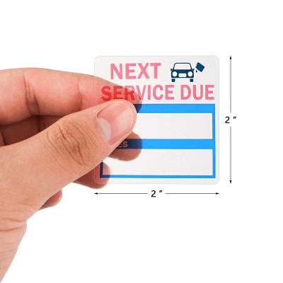 China Removable Auto Due Oil Change Maintenance Service Reminder Stickers Labels for sale