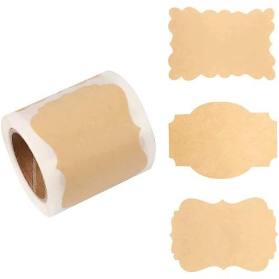 China Brown STICK Kraft Gift Custom Personalized Sticker Labels For Food Packaging for sale