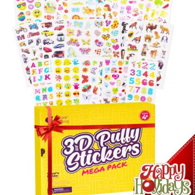 China Cute Purple STICK Alphabet Ladybug 3D Puffy Stickers Sheets for Kids and Toddlers for sale