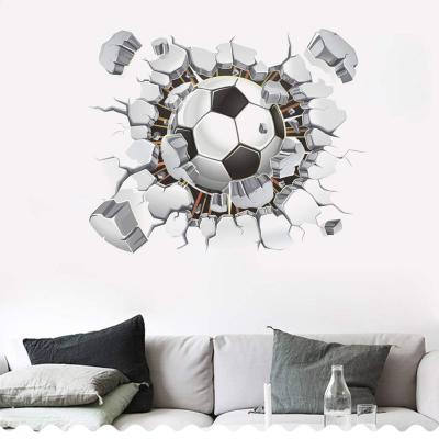 China 3D STICK Wall Art Soccer Football Vinyl Art DIY Stickers Decals For Kids Room for sale