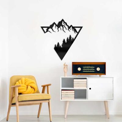 China Customized Custom Metal wall art geometric mountain peaks and forest silhouette decorations wall decorations for sale