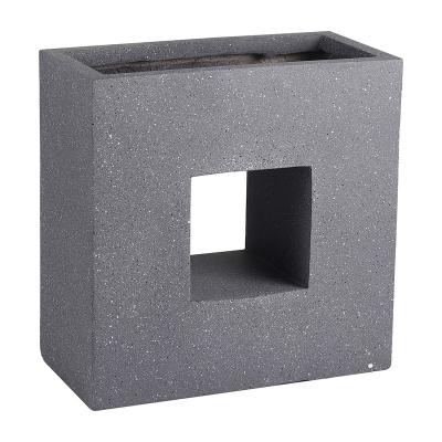 China OEM/ODM Corrosion Resistance Factory Outlet Flower Pot Light Weight Platform Concrete Square Fiberglass Planter for sale