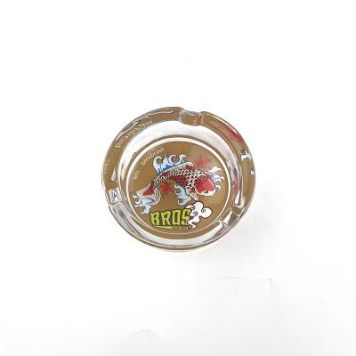 China Custom Decorate Your Logo Ashtray DIY Yellow Color Printing New Products for sale