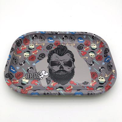 China Decorate BROS Brand Custom Metal TRAY For Smoking Accessories 18*14CM - Gray Color TRAY for sale