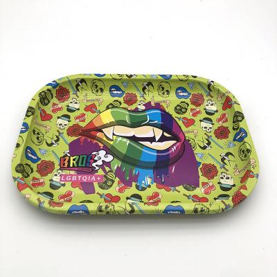 China Decorate ShengJu Brand Custom Metal TRAY For Smoking Accessories 18*14CM - Yellow TRAY for sale