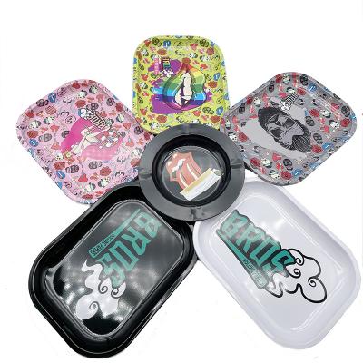 China Decorate ShengJu Brand OEM Custom Metal TRAY For Smoking Accessories 18*14CM - MIX COLOR for sale