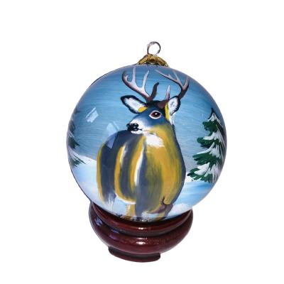 China Festival Decoration Customized Personalized Christmas Ornaments Inside Painted Painted Glass Ball for sale