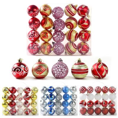 China 2021 festival decoration newly designed beautiful and clear 6cm Christmas ball decoration set, glitter Palle di natale for sale