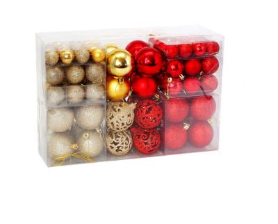 China Christamas Tree Decoration 100pcs Christmas Decoration Set Shiny Ball Unbreakable Baubles Set Decorations Christmas Decoration Supplies for sale