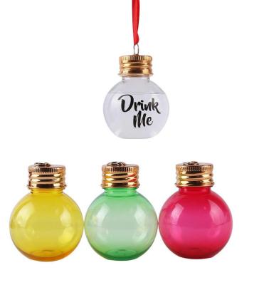 China Home Festival Decoration Christmas Tree Decorations Filled with Wine Christmas Baubles Holiday Plastic Balls, Small, Transparent Christmas Balls for sale