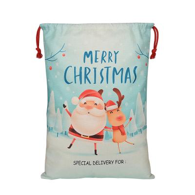 China Hot Selling Canvas Santa Bag Amazon Cotton Santa Sack Christmas Gift Packaging Holiday Outdoor Decoration Large for sale