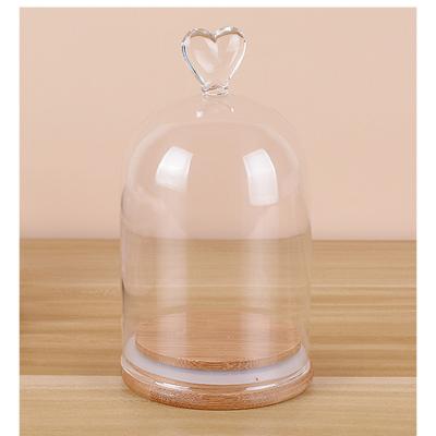 China Wholesale Europe Factory High Borosilicate Glass Flower Glass Cover Immortal Transparent Oval Blown Home Decoration Sealed Cover for sale