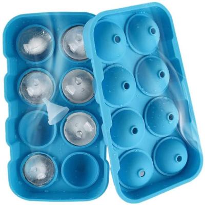 China Silicone Silicone Ice Ball Mold 8 Hole Ice Hockey Maker Whiskey Ice Cube Tray Household Ice Hockey Box Homemade Ice Cubes Mold Makers for sale