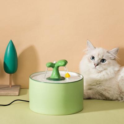 China 1.5L Cat Water Fountain Electric Ceramic Pet Water Dispenser Dog Filter Automatic Viable Drinker Pet Driver With Quiet Pump for sale