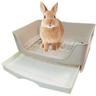 China Large Viable Rabbit Toilet Box Trainer Potty Corner Tray Litter With Drawer Pet Pan For Adult Hamster Guinea Pig Ferret Galesaur Rabbit for sale