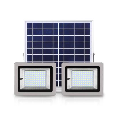 China Solar Garden 64W 126LED Flood Light Led Flood Lamp Outdoor Solar Road Light With Two Lamps With Remote Control For Garden,Way for sale