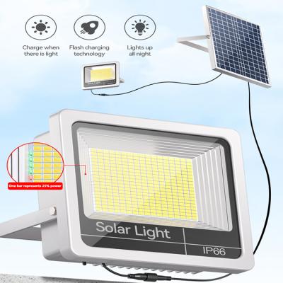 China Unborn 100W Garden Solar Outdoor Flood Light Dusk with Remote Control Lamp for Yard, Pool, Garage, Warehouse, Playground for sale