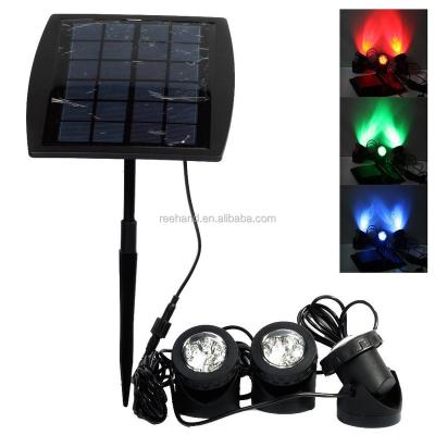 China ABS+Nylon High Lumen Pool Lights RGB Solar Underwater Spotlight Light for sale