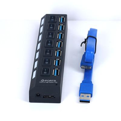 China High quality USB 3.0 Hub 7 Ports Super Speed 5Gbps 7-port USB 3.0 Hub With on/off Switch E3268 for sale