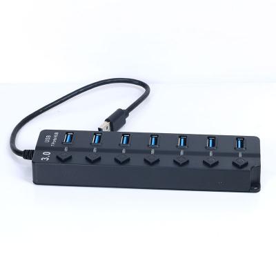 China Portable Multifunction Plastic Black High-speed hub splitter usb 3.0 expansion 7-port E3697 for sale