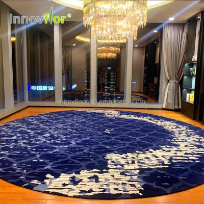 China Home Used Washable Carpet Masjid Round Shape Hand Adorned Luxury Living Room for sale