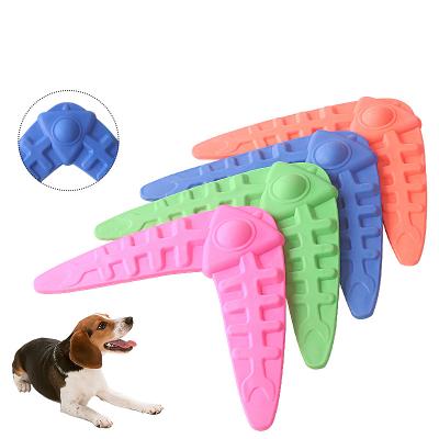 China Interesting Interactive Dog Pet Toy Flying Discs Puzzle Game Tpr Fish Bones Safety And Shape Viable Rubber Soft Health for sale