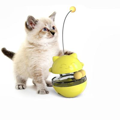 China Interactive Stuff Leaking Viable Slow Food Tumbler Ball Driver Ball Riddle Stick Happy Teasing Turntable Cat Toy Pet Toys for sale