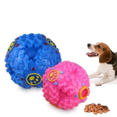 China Viable Custom Indestructible Indestructible Squeaky Squeaky Molar Ball Food Dog Dog Chew Interactive Hard Chew Toys for sale