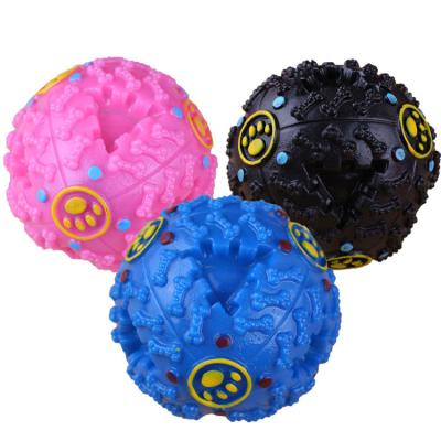 China Tpr Sucker Chew Rope Ball Pull Puzzle Sport Viable Material Pit Pool Squeaky Food Toy Balls For Aggressive Chewers for sale