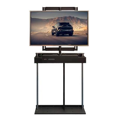 China Carbon Steel C4 TV Lifter TV Display Stand Standing TV Speakers Stand Cabinet for sale