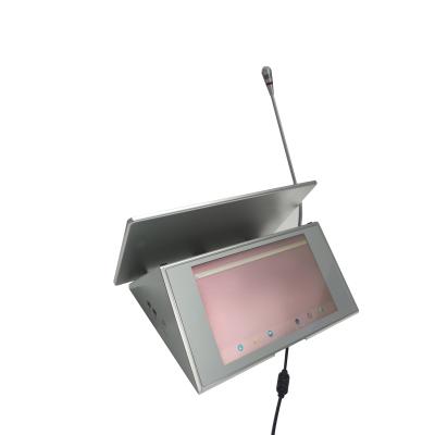 China System Paperless Terminal Flipper Conference Voting Hoist Monitor with Microphone Hidden LCD Monitor Flipper for sale