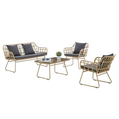 China Contemporary garden sets rattan sofa dining set suncrown 4pc wicker sofa set outdoor furniture garden funitures for sale