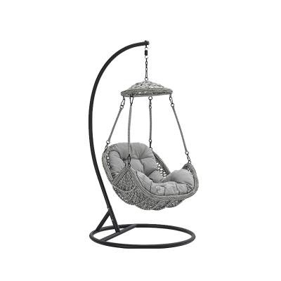 China Modern Hanging Gray Wicker Patio Swing White Eggs Black British Chair for sale